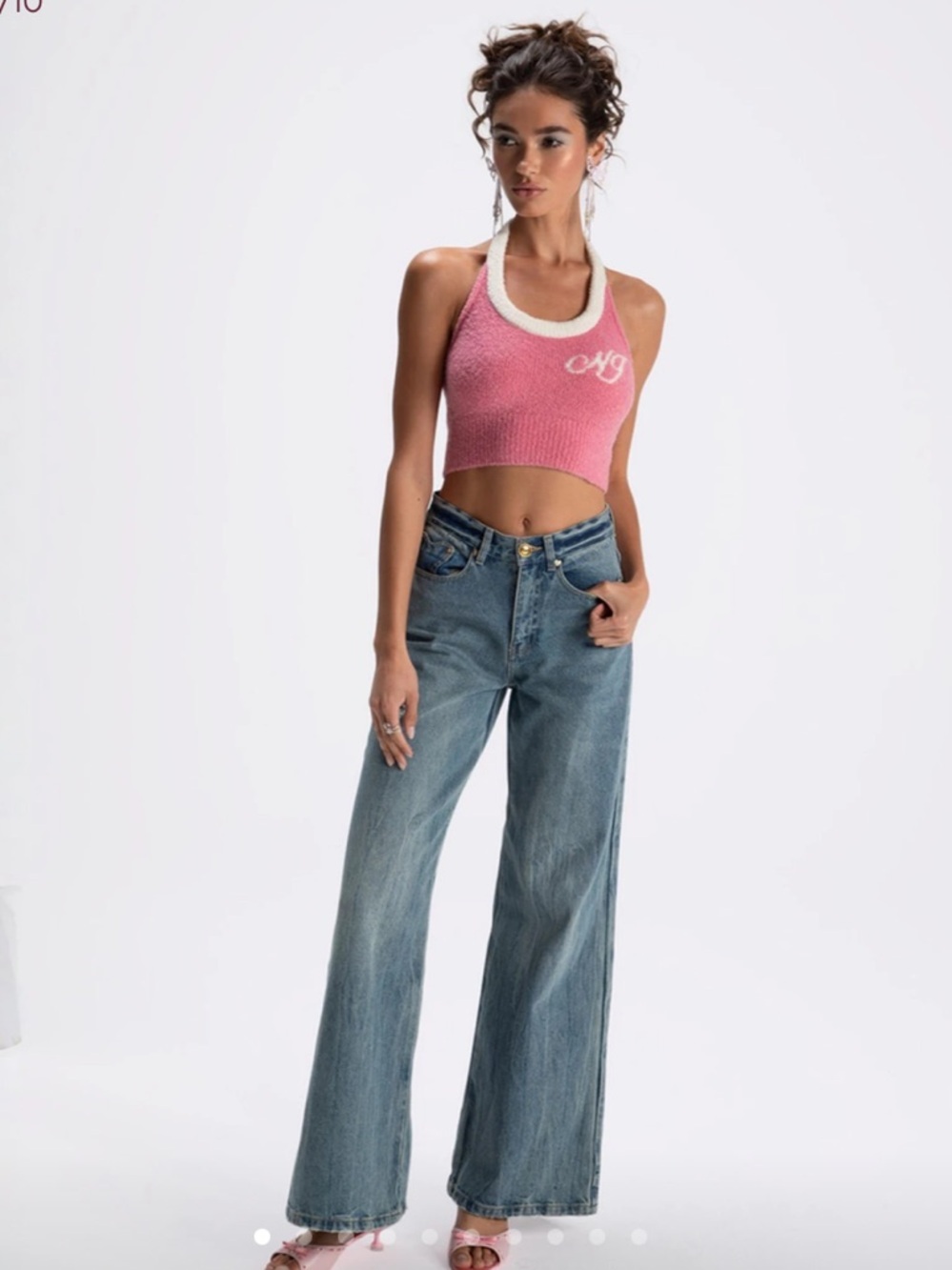 Nana Jacqueline
Macie Knit Halter Top pink $180 nwot L spring revolve casual